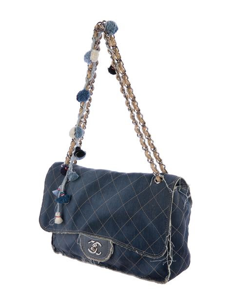 chanel large denim flap bag|chanel denim shoulder bag.